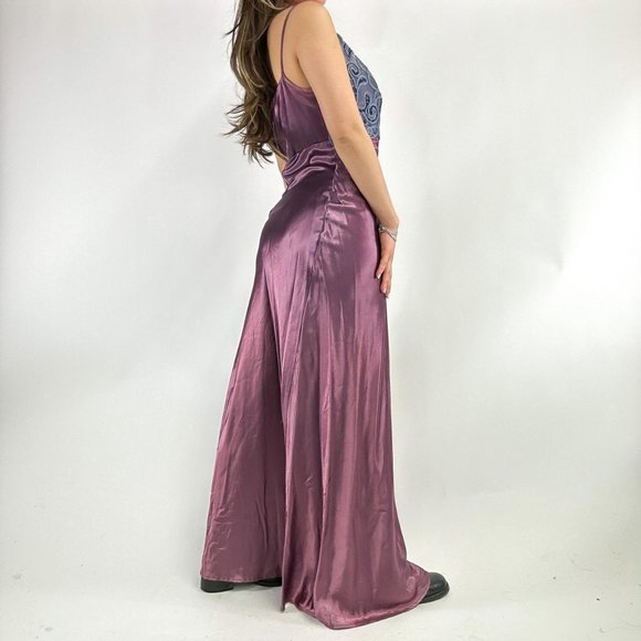 Ultra rare 90s simple slip dress long prom dress - Picture 3 of 8